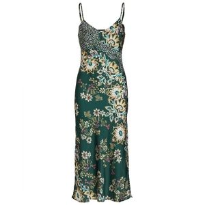 Free People Your Better Side Midi Slip Dress in Rosemary Combo
